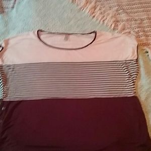 Purple and white stripped blouse